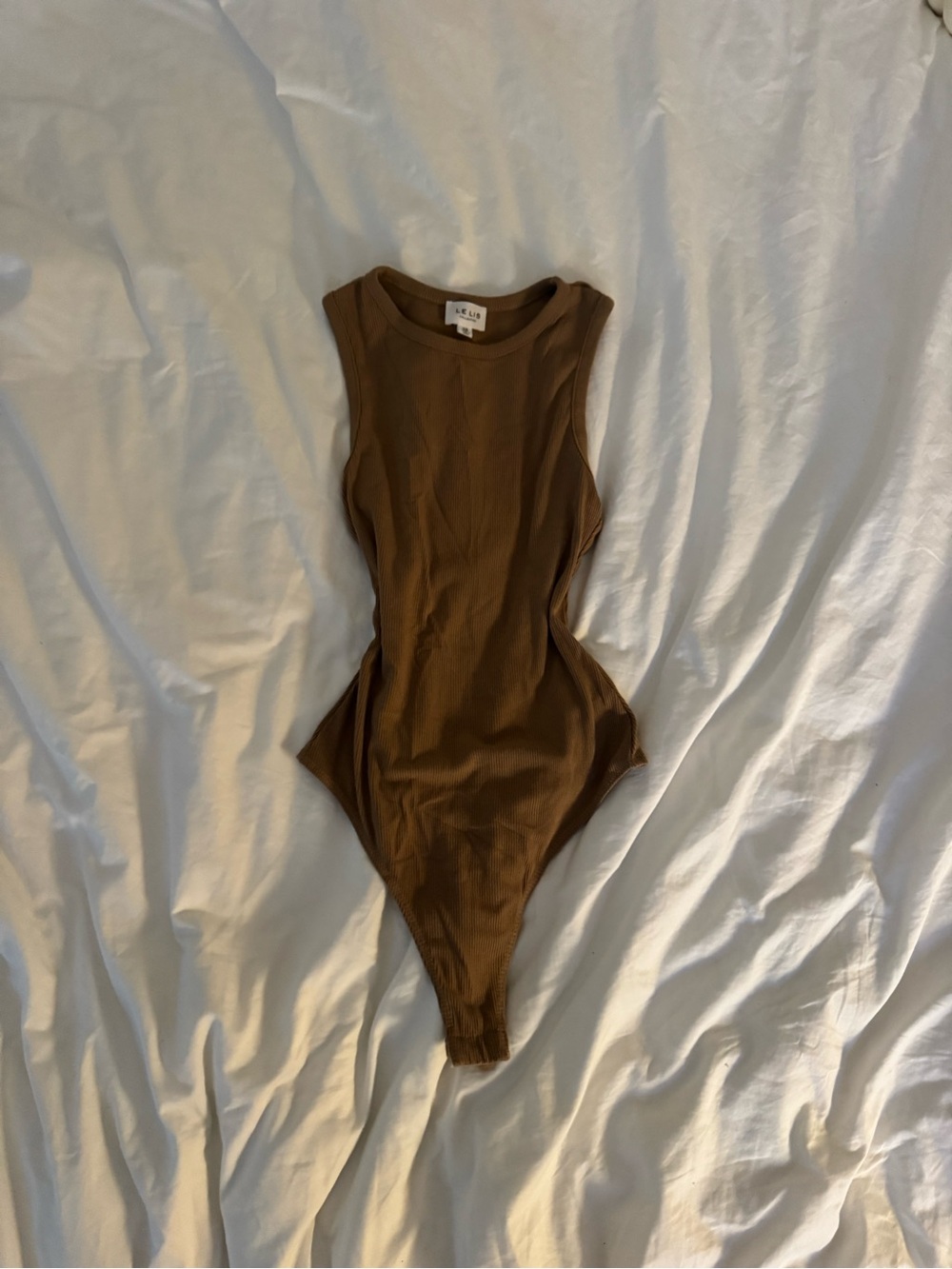 Tank Ribbed Taupe One-Piece Bodysuit